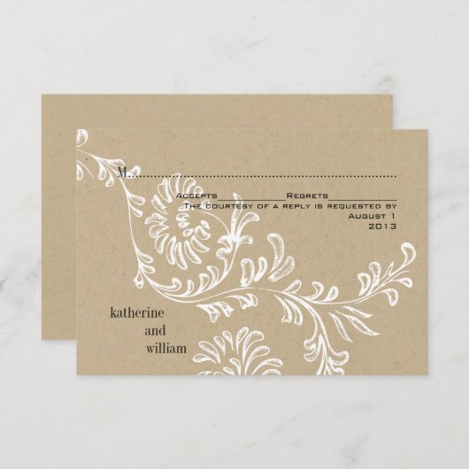 Land Bloemen Bruiloft RSVP (Voorkant / Achterkant)