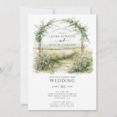 Land Bloemen Groen Zomer Bruiloft Kaart (Voorkant)
