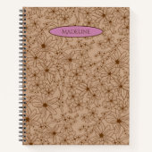 Land Bloemen Hand getrokken Patroon Tan  Notitieboek (Voorkant)