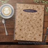 Land Bloemen Hand getrokken Patroon Tan  Notitieboek