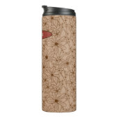 Land Bloemen Hand getrokken Patroon Tan  Thermosbeker (Geroteerd rechts)