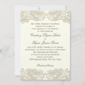 Land Bloemen  Kant Design Bruiloft Kaart (Voorkant)