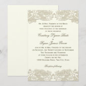 Land Bloemen  Kant Design Bruiloft Kaart (Voorkant / Achterkant)