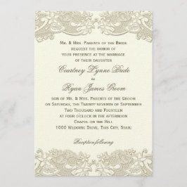 Land Bloemen  Kant Design Bruiloft Kaart