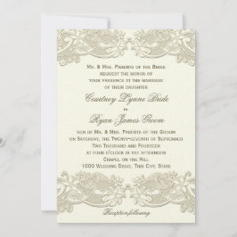 Land Bloemen  Kant Design Bruiloft Kaart