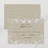 Land Bloemen Kant Design Huwelijksreactie Kaart (Voorkant / Achterkant)