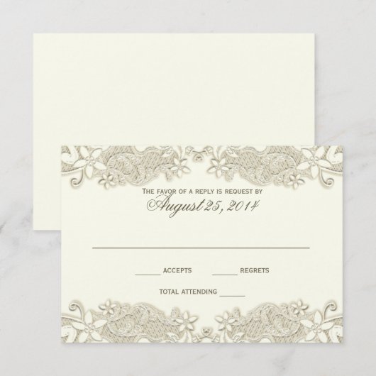 Land Bloemen Kant Design Respons Kaart (Voorkant / Achterkant)