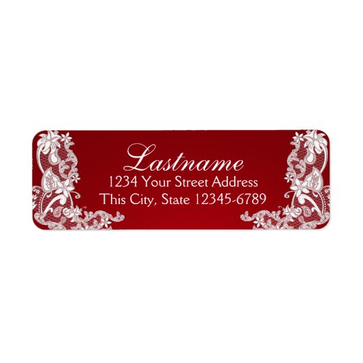 Land Bloemen Kant Rood Etiket (Voorkant)