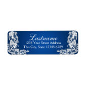  Land Bloemen Kant Saffier Blauw Etiket (Voorkant)