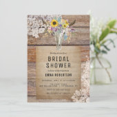 Land Bloemen Koe Schedel Bridal Douche uitnodiging (Staand voorkant)