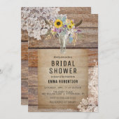 Land Bloemen Koe Schedel Bridal Douche uitnodiging (Voorkant / Achterkant)