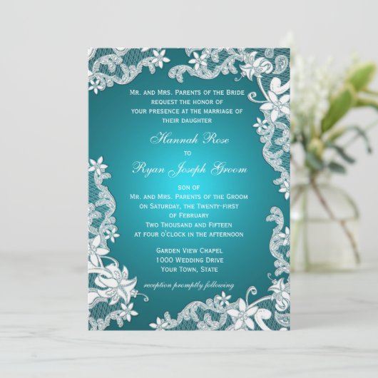  Land Bloemen Ontwerp Aqua Kaart (Staand voorkant)