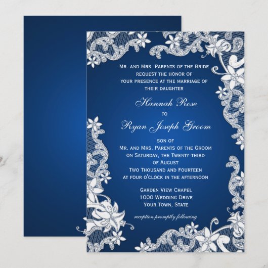  Land Bloemen Ontwerp Blauw Kaart (Voorkant / Achterkant)