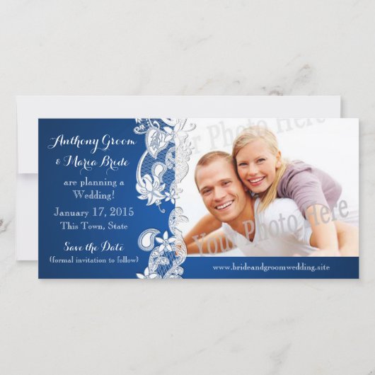  Land Bloemen Ontwerp Save the Date Foto (Voorkant)