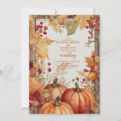 Land Bloemen Pompoen Scrip Bruiloft Kaart (Voorkant)