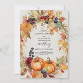 Land Bloemen Pompoen Scrip Bruiloft Kaart (Voorkant)