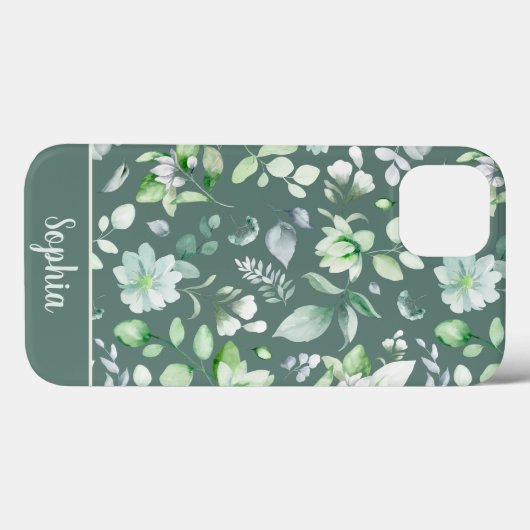 Land Bloemen Sage Groene handtekening Case-Mate iPhone Case (Achterkant (horizontaal))