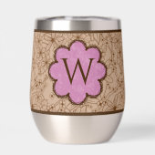 Land Bloemen: Tan en Roze Monogrammed (Achterkant)