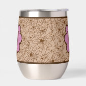 Land Bloemen: Tan en Roze Monogrammed (Links)