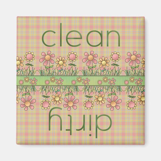Land Bloemen Vaatwasser Magneet (Voorkant)