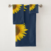 Land Bloemen Zonnebloemen Zomer Marine Blauw Bad Handdoek (Insitu)
