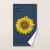 Land Bloemen Zonnebloemen Zomer Marine Blauw Bad Handdoek (Handdoek)