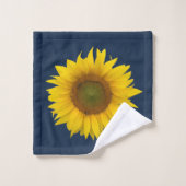 Land Bloemen Zonnebloemen Zomer Marine Blauw Bad Handdoek (Wasdoekje)