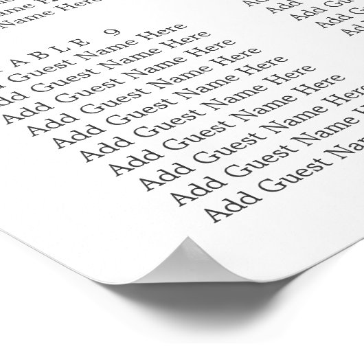 Land Bloom Herfst Flower Wedding Seining Chart Poster (Hoek)