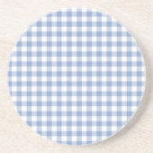 Land Blue Gingham Zandsteen Onderzetter (Voorkant)