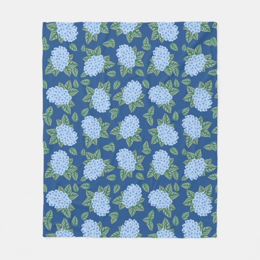 Land Blue Hydrangeas Fleece Deken (Voorkant)