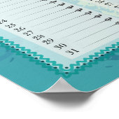 Land Blue Tree Nederlands Birthday Calendar Poster (Hoek)