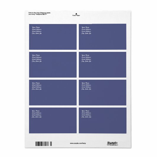 Land Blue Verzendlabel (Full Sheet)