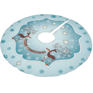 Land Blue Whimsical Reindeer Kerstboom Rok