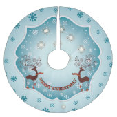 Land Blue Whimsical Reindeer Kerstboom Rok (Voorkant)