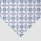 Land Blue White Pattern Mediterrane Tegel Tissuepapier (Detail)