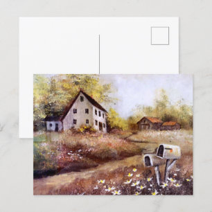 Land Boerderij Barn Rustic  Briefkaart