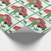 Land Boerderij bruiloft paar met schuur Cadeaupapier (Hoek)