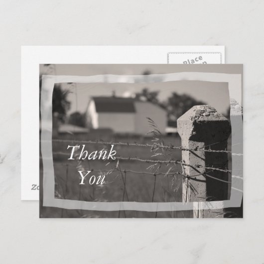 Land Boerderij Dank u Briefkaart (Voorkant / Achterkant)