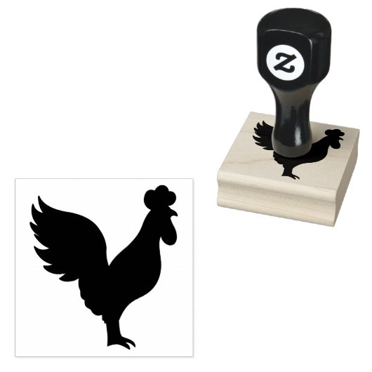 Land Boerderij Haan Craft Silhouet Rubberstempel (Gestempeld)