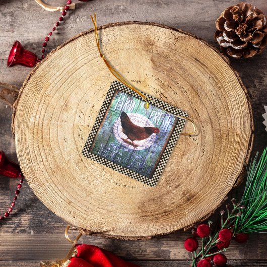 Land Boerderij kippen Vers eieren Ephemera Keramisch Ornament