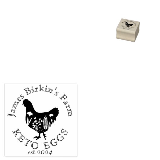 land boerderij kippenhok KETO EIEREN BEWERKBAAR Rubberstempel (Gestempeld)