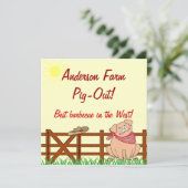 Land Boerderij Pig Barbecue Kaart (Staand voorkant)