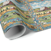 Land Boerderij Quilt Cadeaupapier (Rol Hoek)