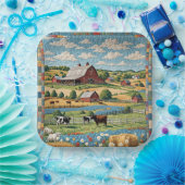 Land Boerderij Quilt Papieren Bordje (Feest)