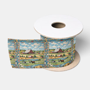 Land Boerderij Quilt Satijnen Lint