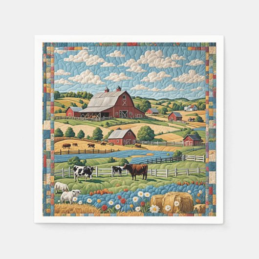 Land Boerderij Quilt Servet (Voorkant)