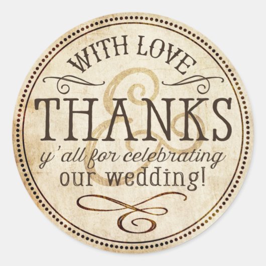  land Boerderij rustiek dank u Ronde Sticker (Voorkant)