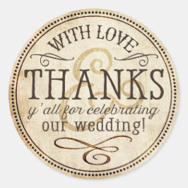 land Boerderij rustiek dank u Ronde Sticker