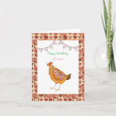 Land Boerderij Stijl Schattigee Kip Custom Verjaar Kaart (Voorkant)
