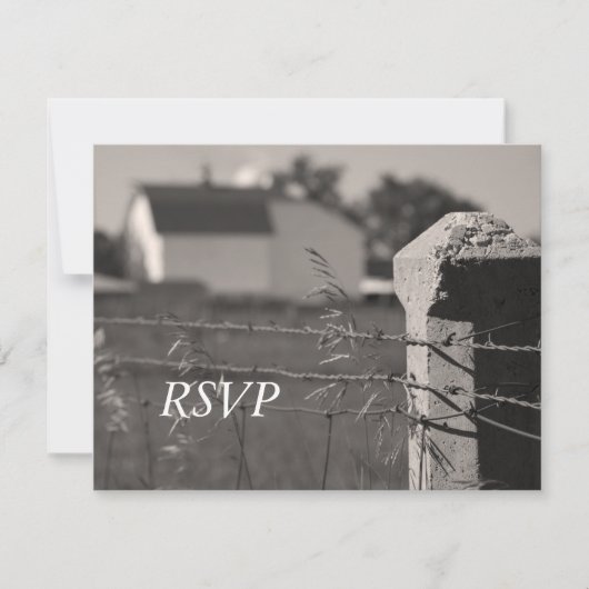 Land Boerderij Wedding RSVP Response Kaart (Voorkant)